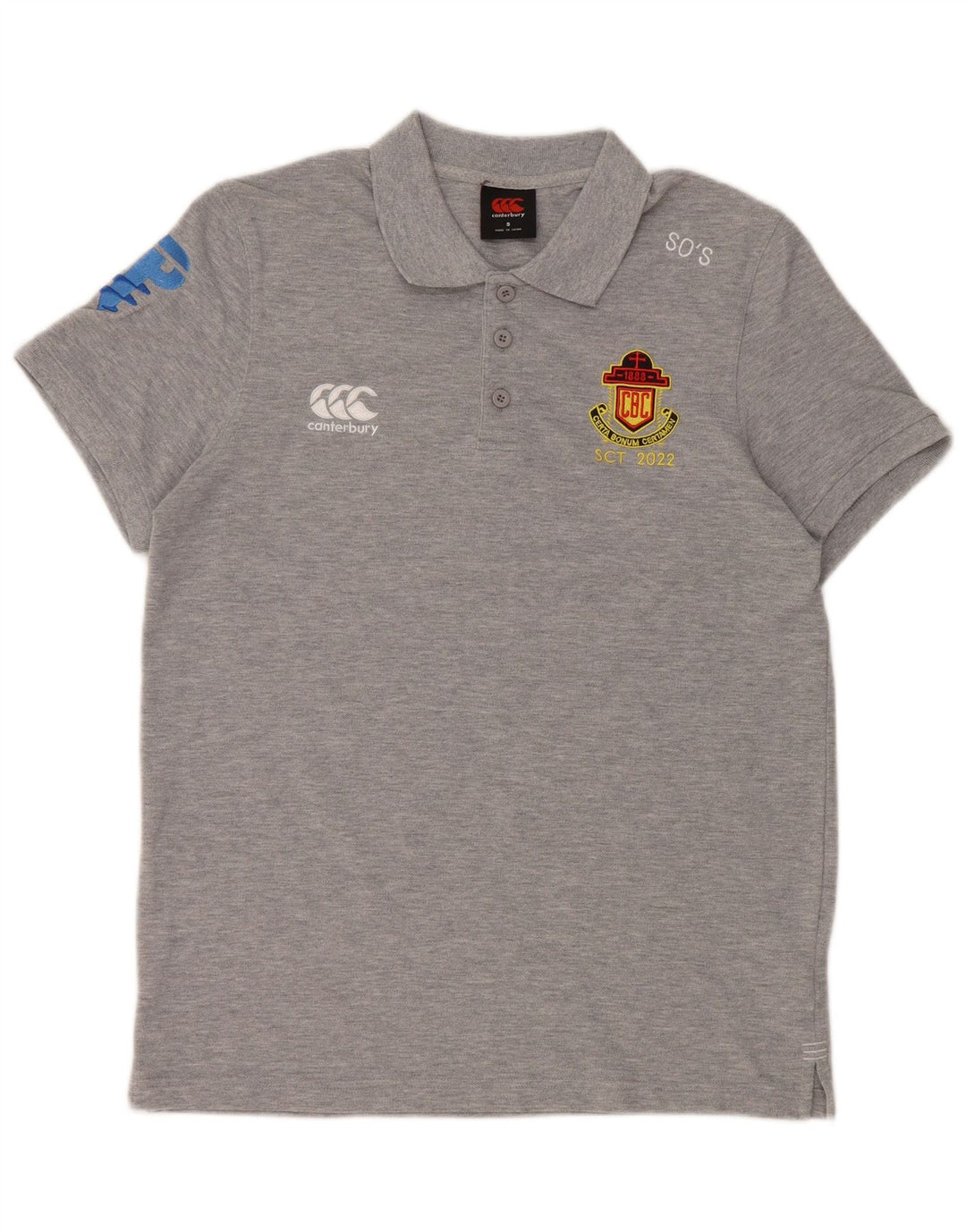 Canterbury Polo gráfico para hombre de algodón gris pequeño