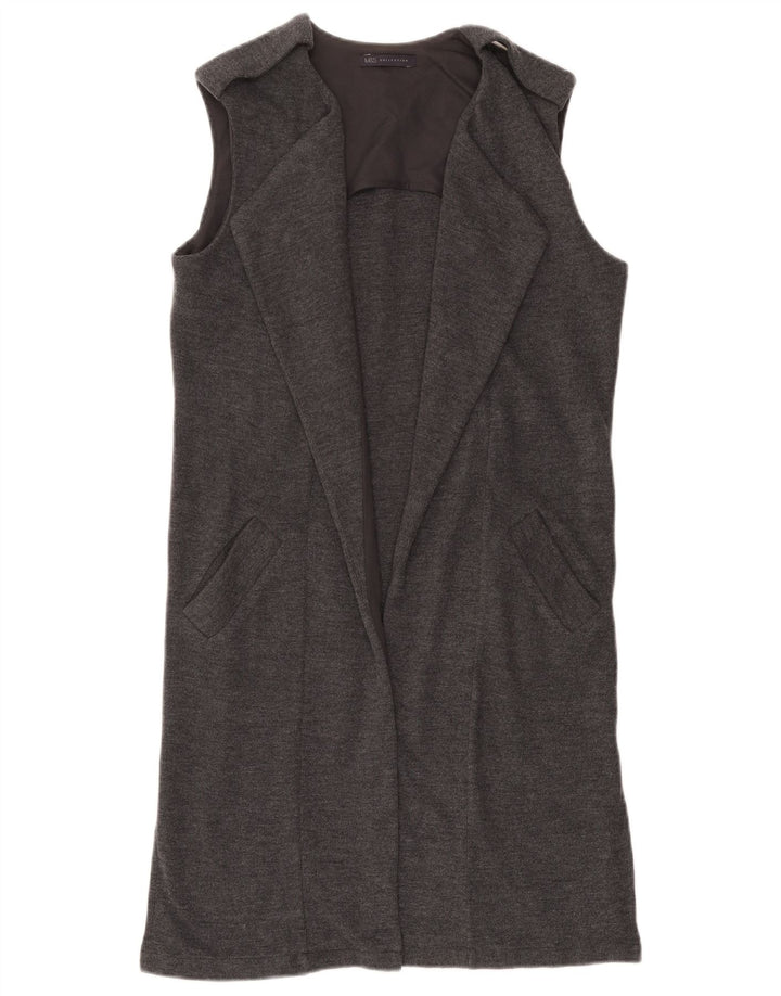 MARKS & SPENCER Suéter tipo cárdigan sin mangas para mujer UK 8 Small Grey