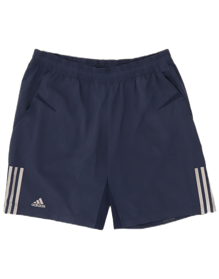 Adidas - Pantalones cortos deportivos para hombre, talla grande, poliéster, color azul marino