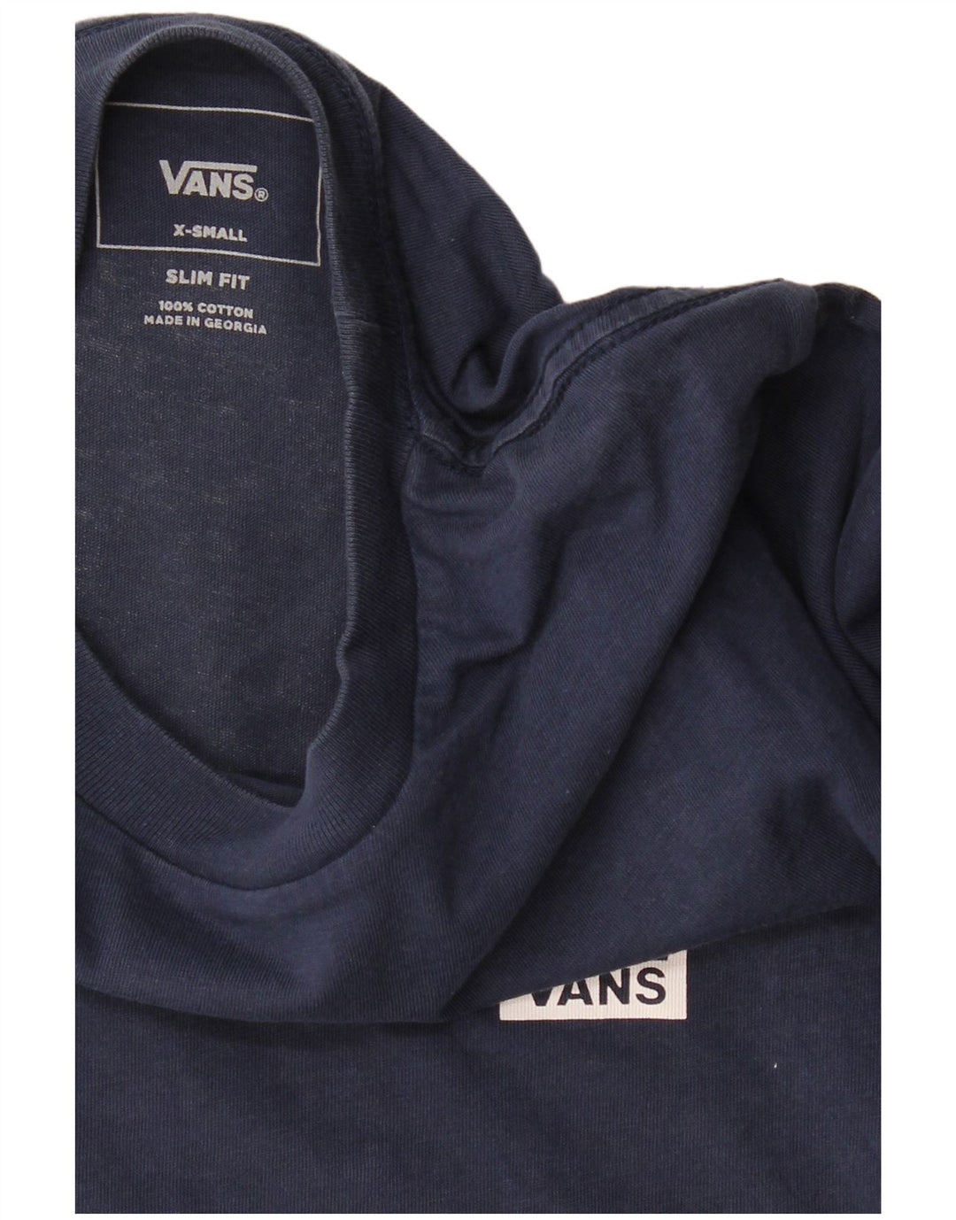 VANS Hombre Slim Fit Graphic Camiseta Top XS Azul Marino Algodón