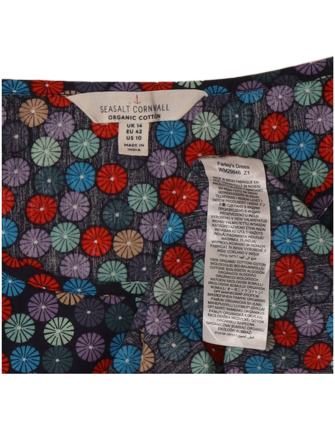 Seasalt Cornwall Vestido acampanado para mujer, talla 40, talla grande, multicolor