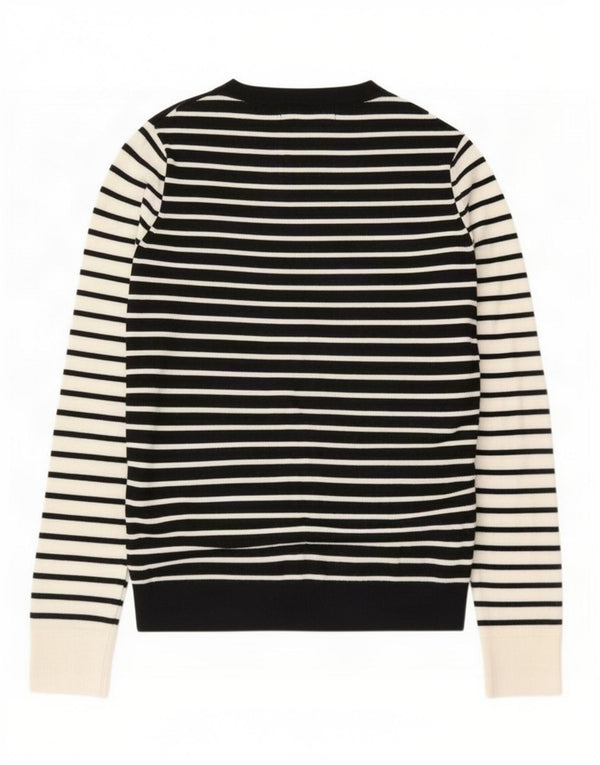 Marks & Spencer Suéter de cuello redondo para mujer UK 8 Small Black Stripes