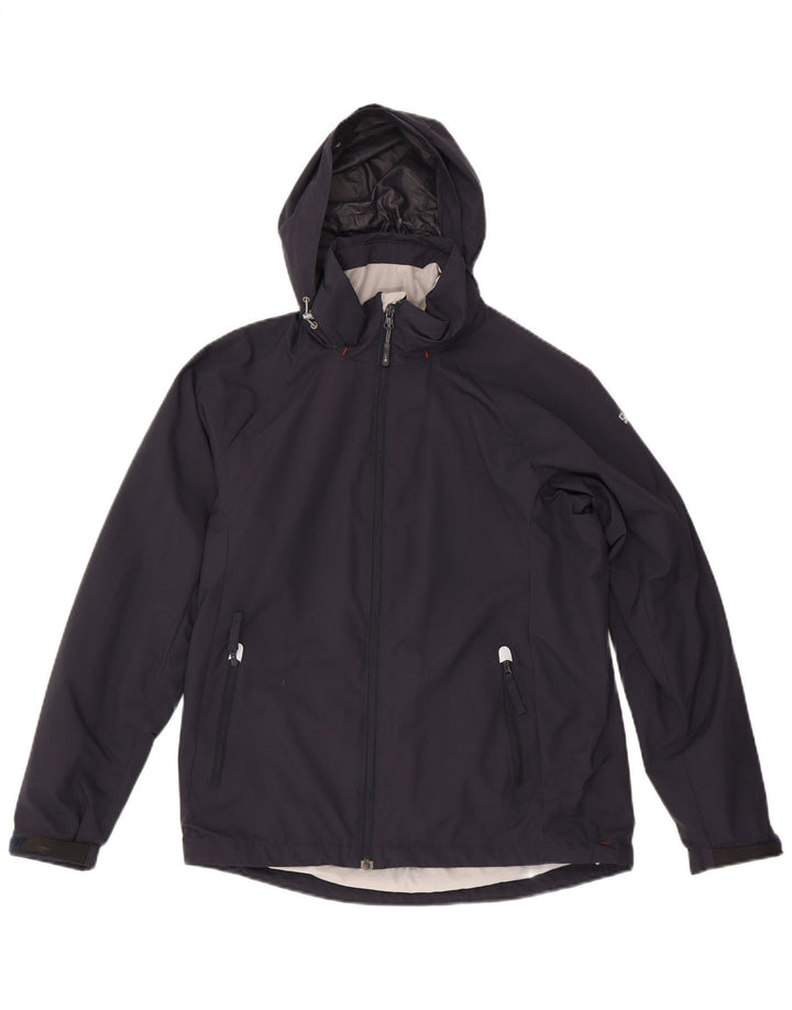 SLAM Mens Hooded Rain Jacket UK 36 Small Navy Blue Nylon