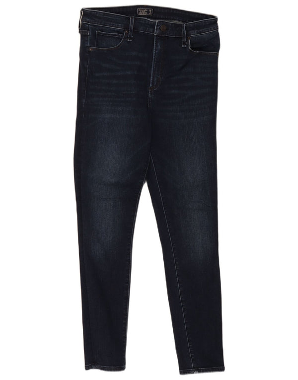Abercrombie & Fitch Jeans ajustados de talle alto para mujer US 8 Medium W29 L28 Azul marino