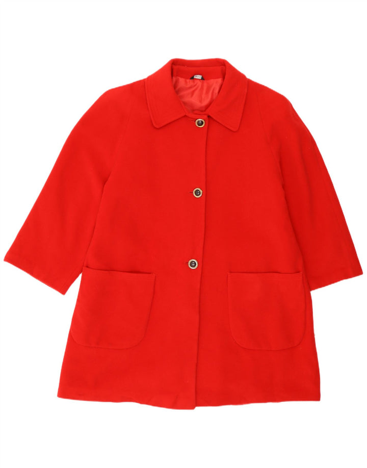 Vintage mujer abrigo Reino Unido 16 grande rojo