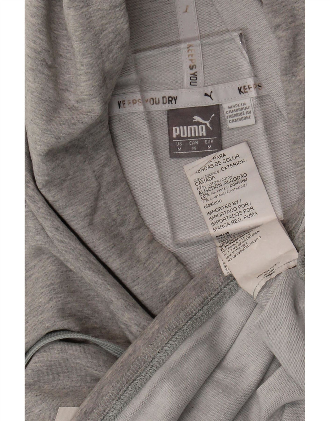 Puma Mujer Oversize Graphic Crop Sudadera con Capucha Jumper UK 14 Algodón Gris Medio