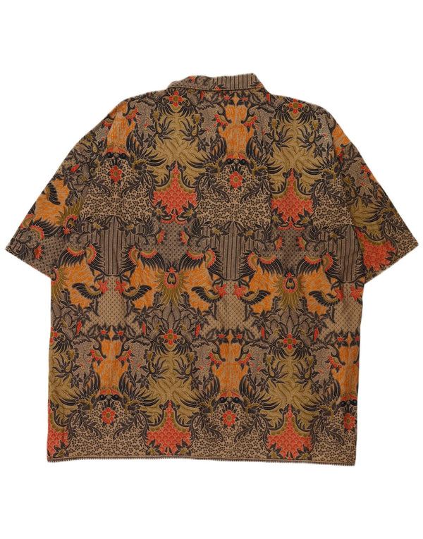 Alit Astika Camisa de manga corta con estampado abstracto para hombre, 5XL, multicolor