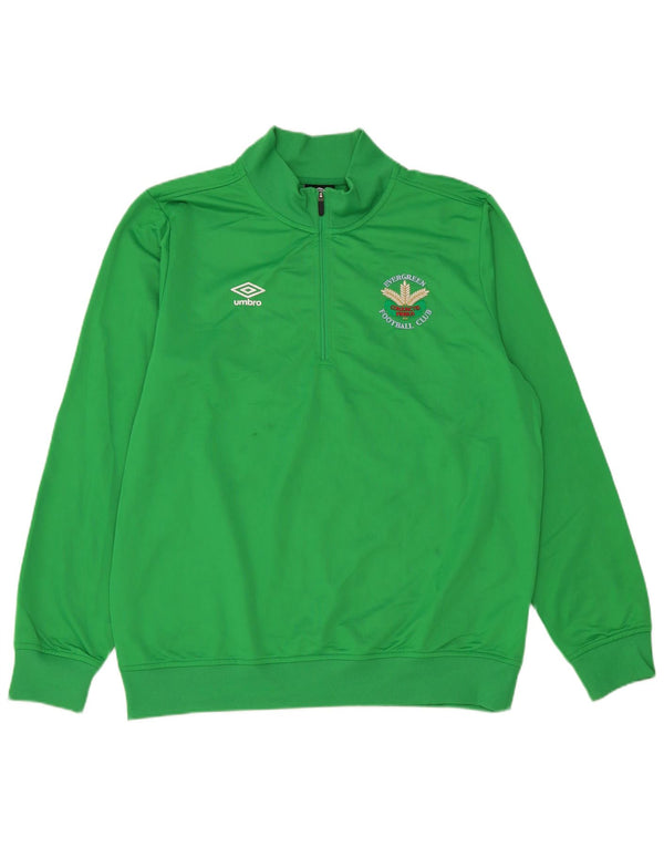 Umbro Hombre Graphic Zip Neck Sudadera Jumper Large Verde Poliéster