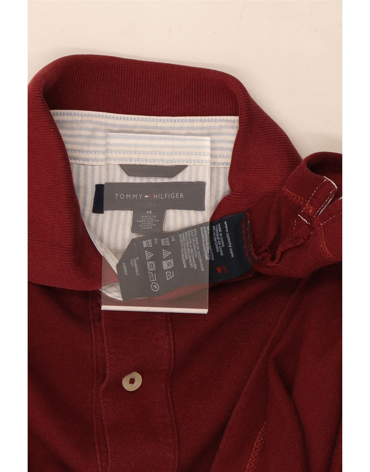 TOMMY HILFIGER Polo para hombre de algodón burdeos medio