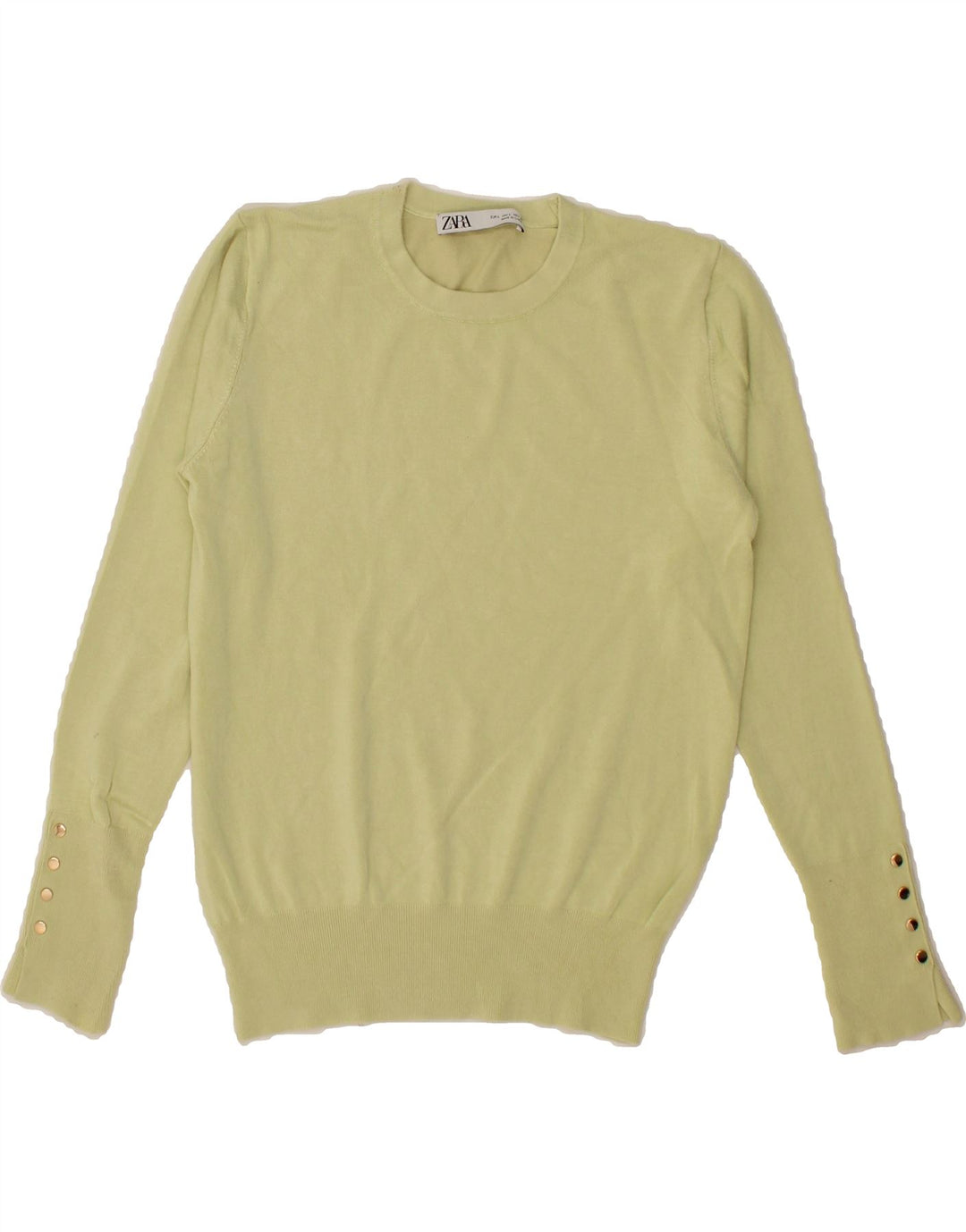 ZARA Womens Crew Neck Jumper Sweater UK 16 Large Yellow Vintage Zara and Second-Hand Zara from Messina Hembry 