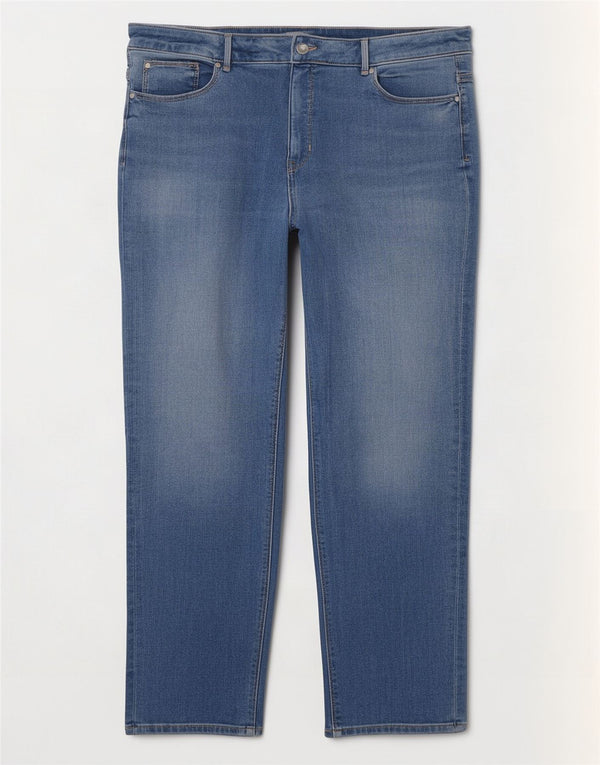 Marks & Spencer Vaqueros rectos para mujer UK 20 2XL W38 L28 Algodón azul