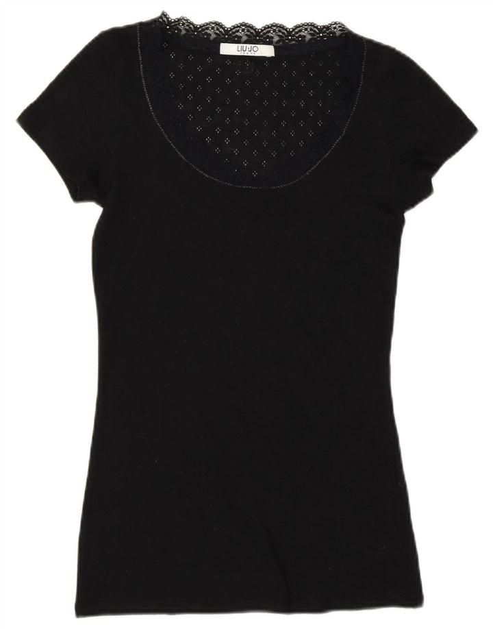 Liu Jo Camiseta para Mujer Top UK 8 Small Black