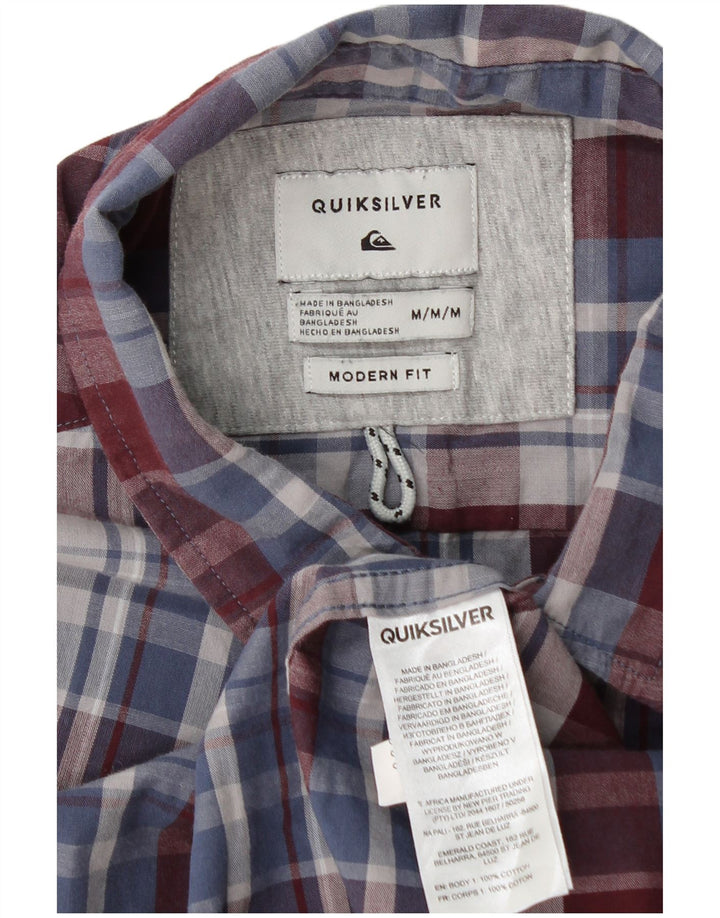 Quiksilver Camisa de manga corta para hombre Medium Multicolor Check Cotton