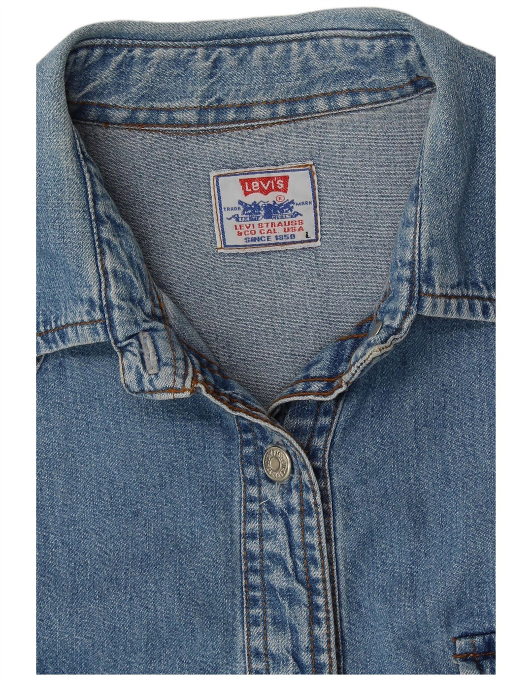 LEVI'S Camisa vaquera para mujer UK 46 Algodón azul grande