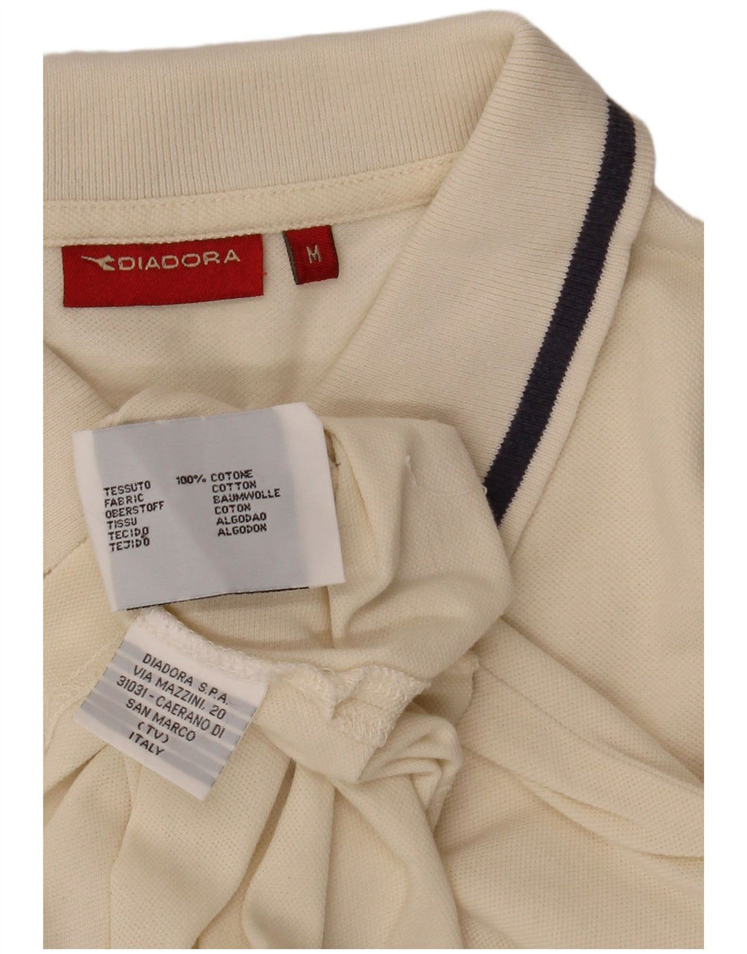 Diadora Camisa Manga Corta Hombre Algodón Blanco Mediano