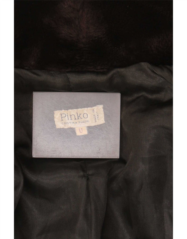 Pinko Mujer Chaqueta De Piel Sintética Talla Única Marrón