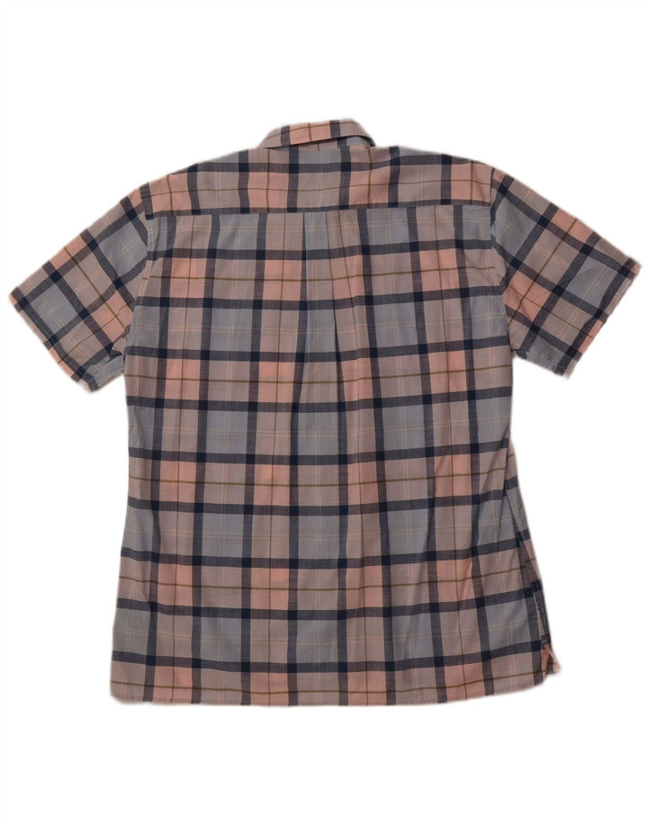 BARBOUR Hombre Regular Fit Camisa De Manga Corta De Algodón A Cuadros Azul Medio