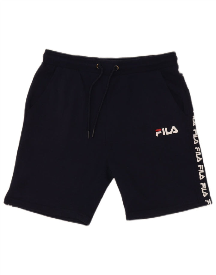 FILA Shorts deportivos con gráfico para niño 13-14 años Azul marino Poliéster