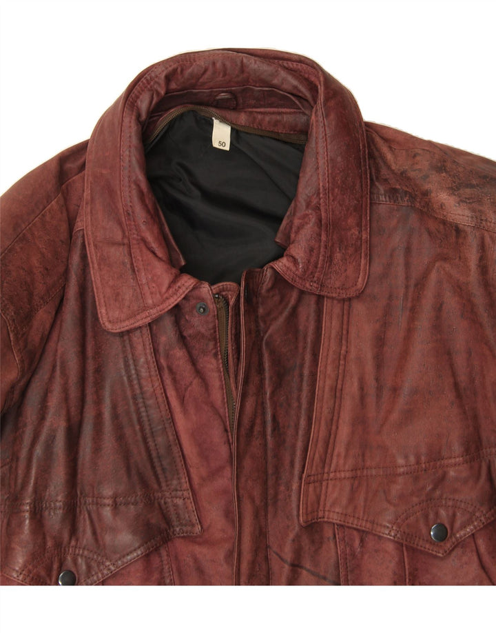 VINTAGE Chaqueta de cuero para hombre IT 50 Cuero marrón grande