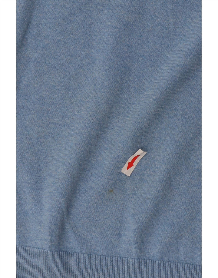 Marks & Spencer Suéter tipo jersey con cuello tipo polo de manga corta para hombre Azul medio