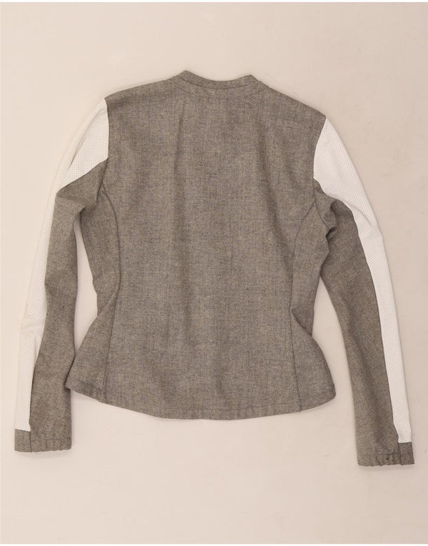 Adidas Chaqueta Bomber para Mujer UK 12/14 Lana Colorblock Gris Medio