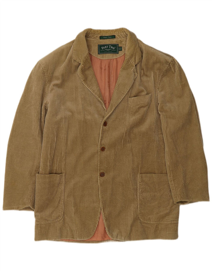 Segunda parte Chaqueta tipo blazer de pana con 3 botones para hombre US 42 XL Algodón beige