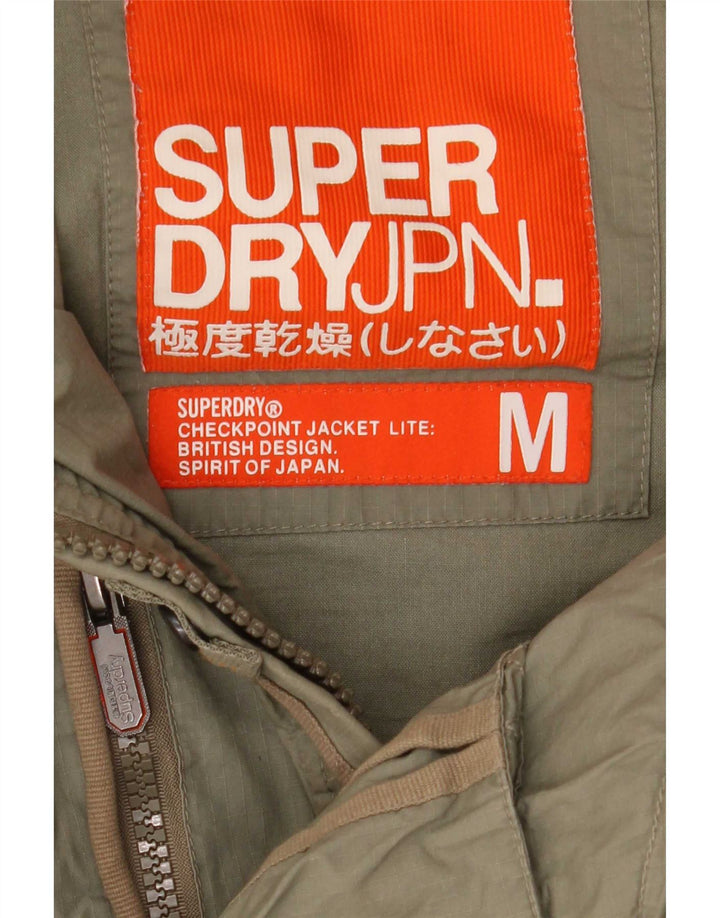 Superdry Parka con capucha para mujer, talla 40, algodón caqui mediano