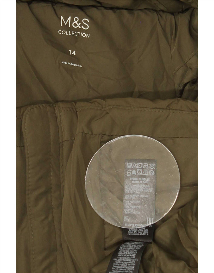 Marks & Spencer Chaqueta acolchada para mujer UK 44 Grande Poliéster caqui