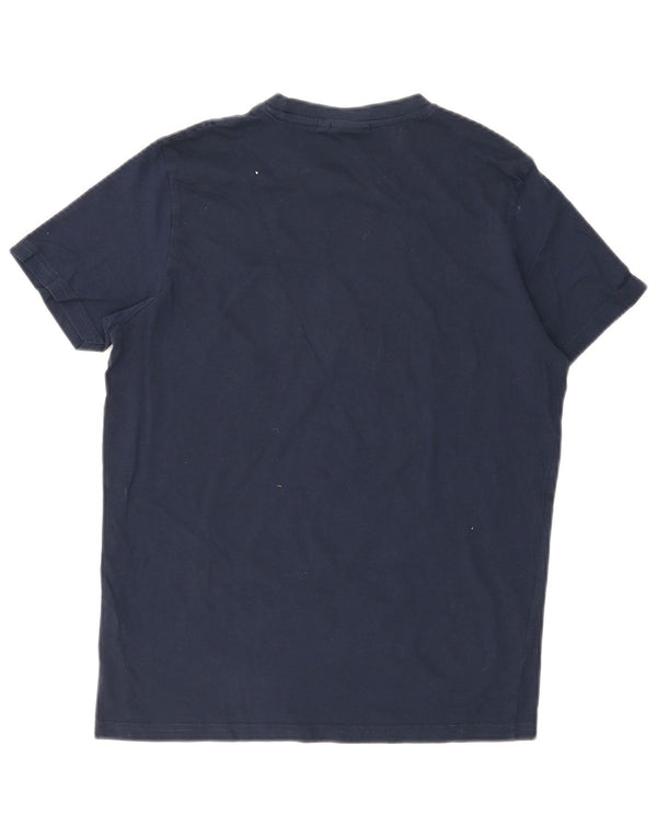 Ellesse Hombre Camiseta Gráfica Top Medium Azul Marino Algodón