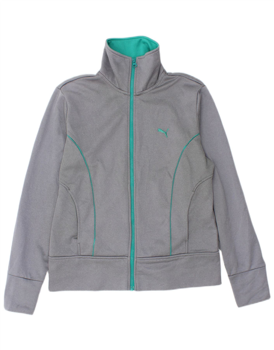 PUMA Chaqueta de chándal para mujer UK 12 Poliéster gris medio