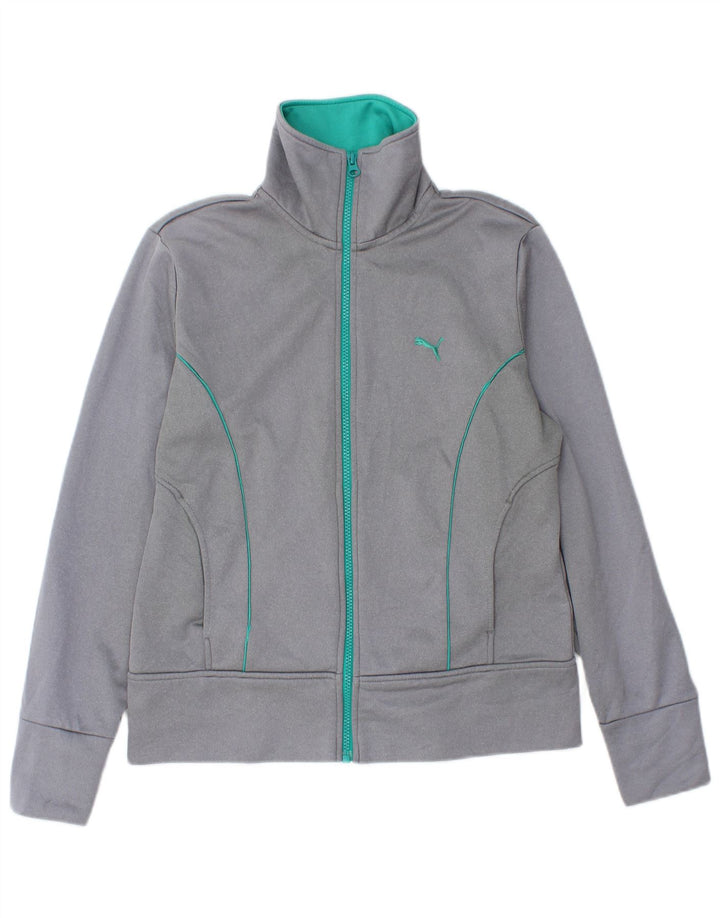 PUMA Chaqueta de chándal para mujer UK 12 Poliéster gris medio