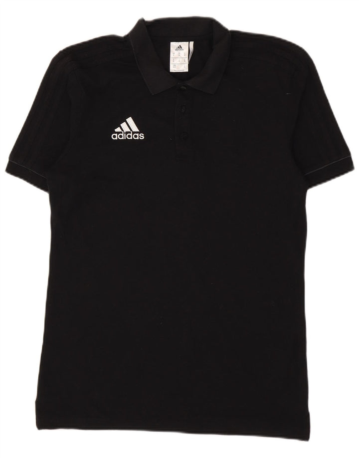Adidas - Polo Climalite para hombre, algodón negro mediano