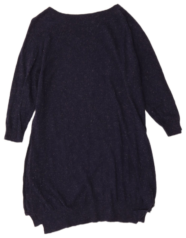 Fat Face Womens 3/4 Sleeve Jumper Dress UK 12 Medium Navy Blue