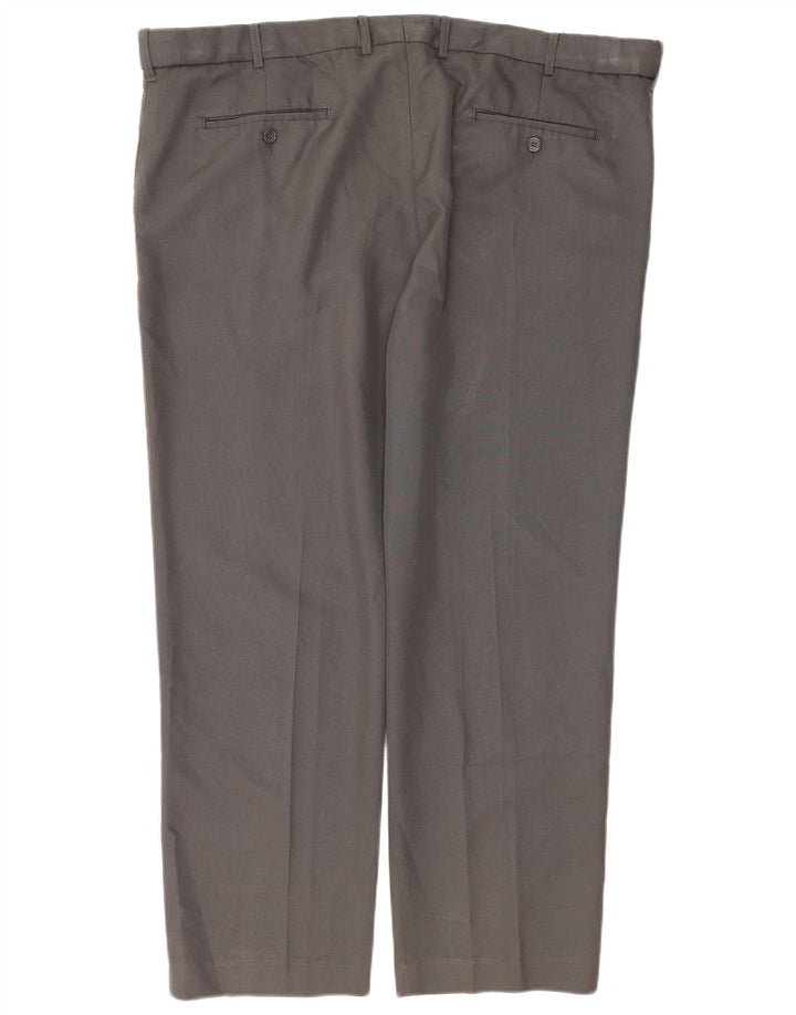 Pantalones de traje cónicos para hombre Farah W42 L30 Poliéster gris
