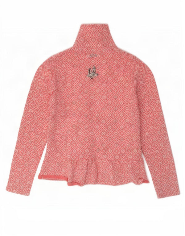Odd Molly Mujer Cardigan Suéter Tamaño 2 Medio Rosa Algodón Geométrico