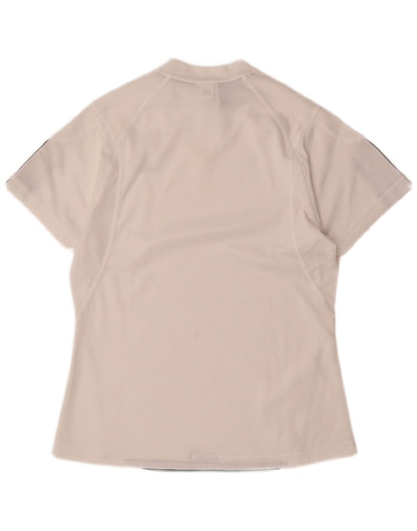 ADIDAS Mujer Climacool Camiseta Top UK 12 Medio Blanco Poliéster