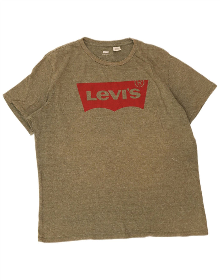 Levi's Camiseta gráfica para hombre Top XL Caqui moteado