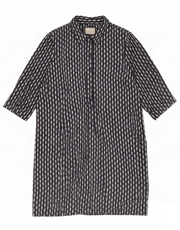 Phase Eight Vestido camisero de manga 3/4 para mujer UK 46 Grande Poliéster Ikat negro