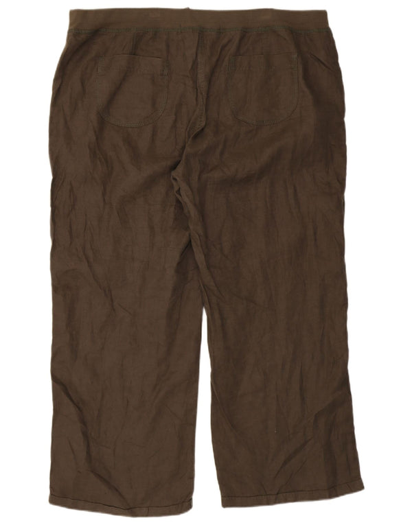 Marks & Spencer Pantalones Casuales Rectos para Mujer UK 20 2XL W40 L28 Caqui