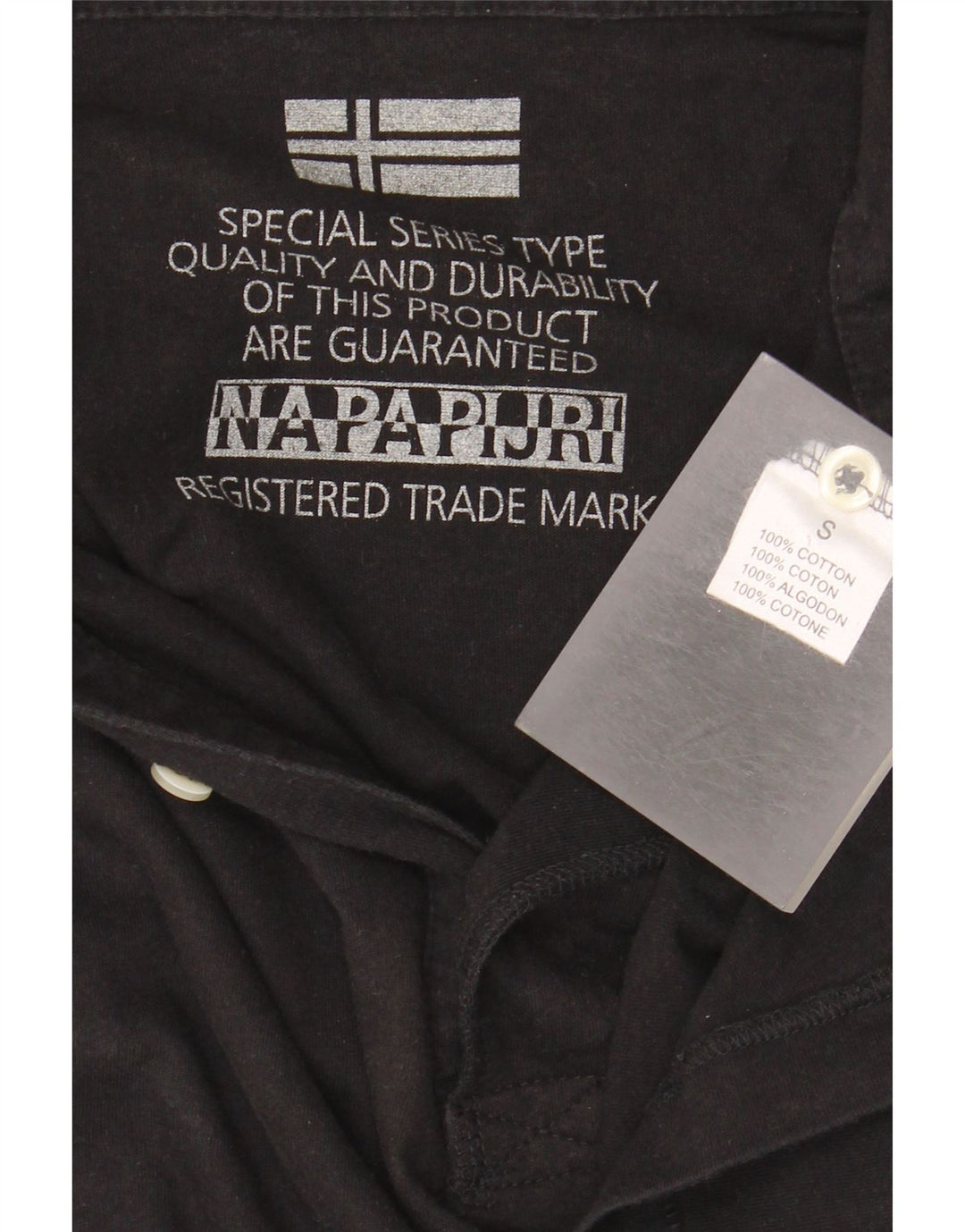 NAPAPIJRI Polo Hombre Pequeño Algodón Negro