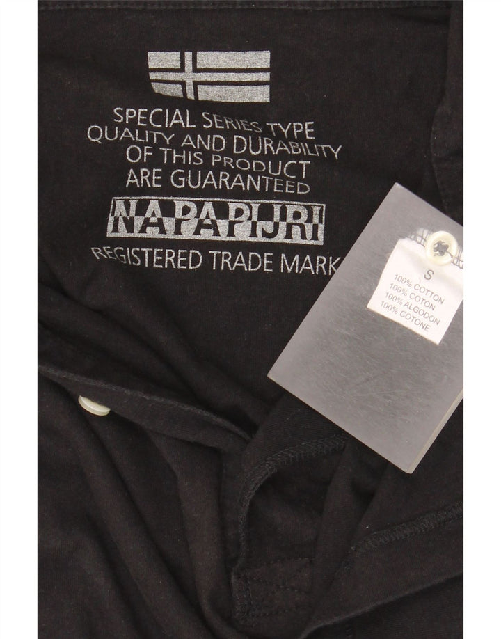 NAPAPIJRI Polo Hombre Pequeño Algodón Negro