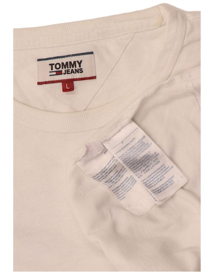 TOMMY HILFIGER Camiseta gráfica para hombre Top grande de algodón blanco