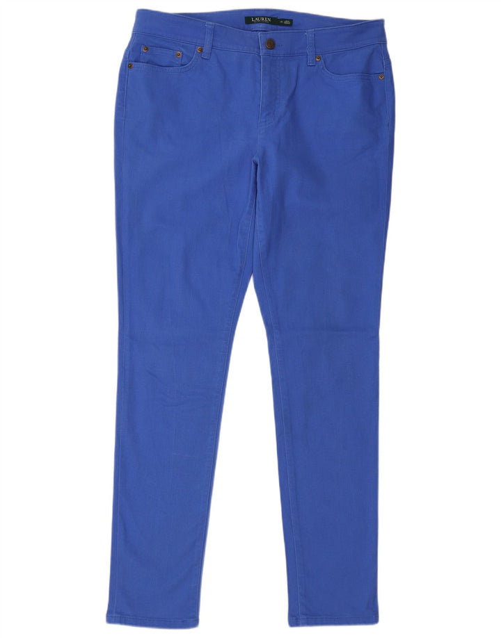 RALPH LAUREN Vaqueros ajustados para mujer US 12 Grande W34 L32 Algodón azul