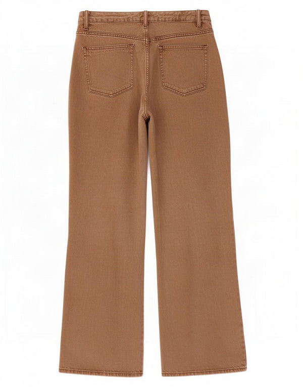 Zara Jeans De Pierna Ancha Para Mujer EU 44 XL W32 L31 Algodón Marrón