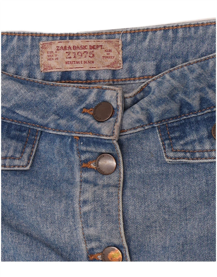 Zara Mujer Falda Vaquera Pequeña W28 Azul