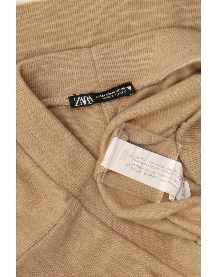 Zara Mujer Pantalón Chándal UK 42 Medio Algodón Beige