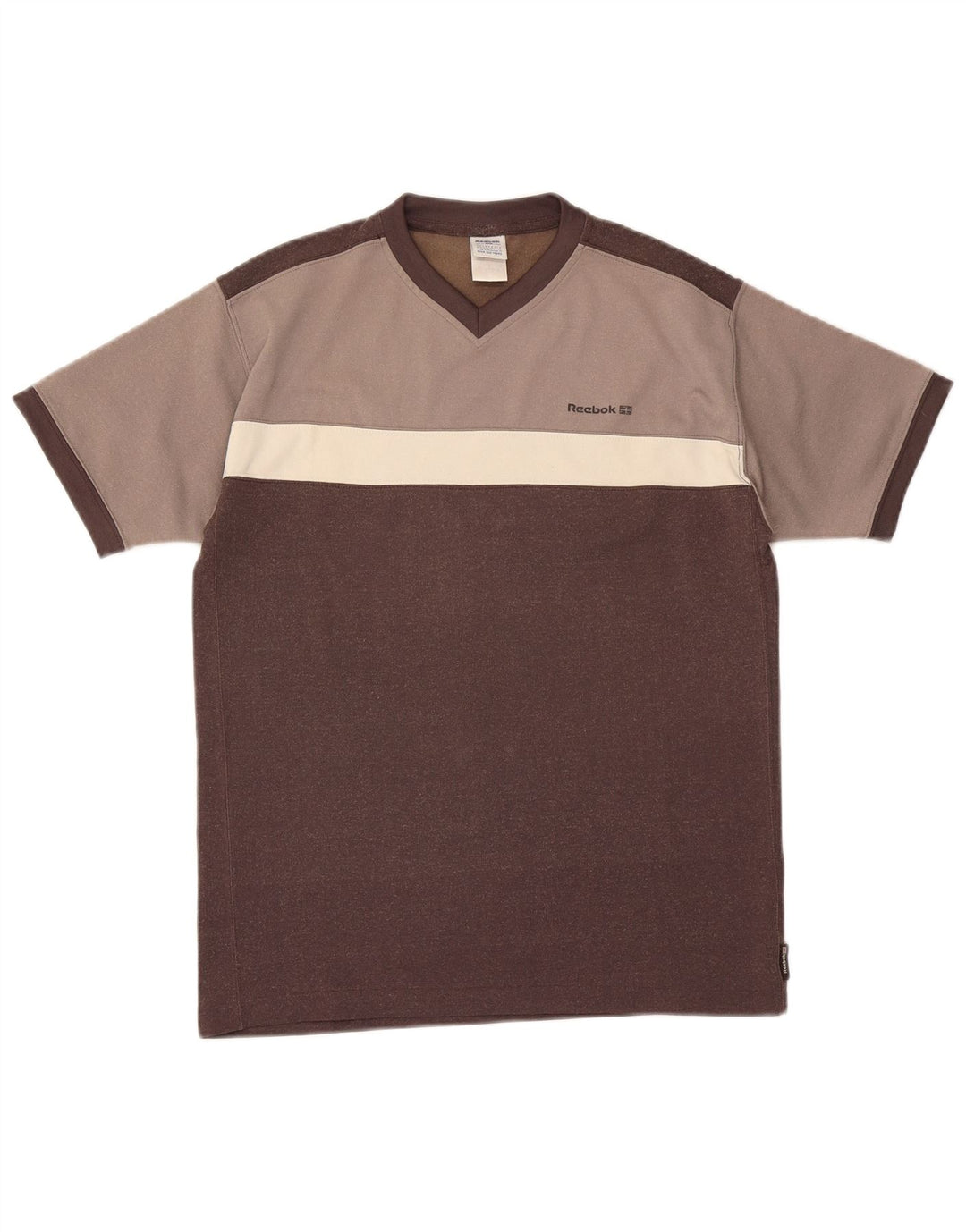 Reebok Hombre Camiseta Top Small Marrón Colorblock