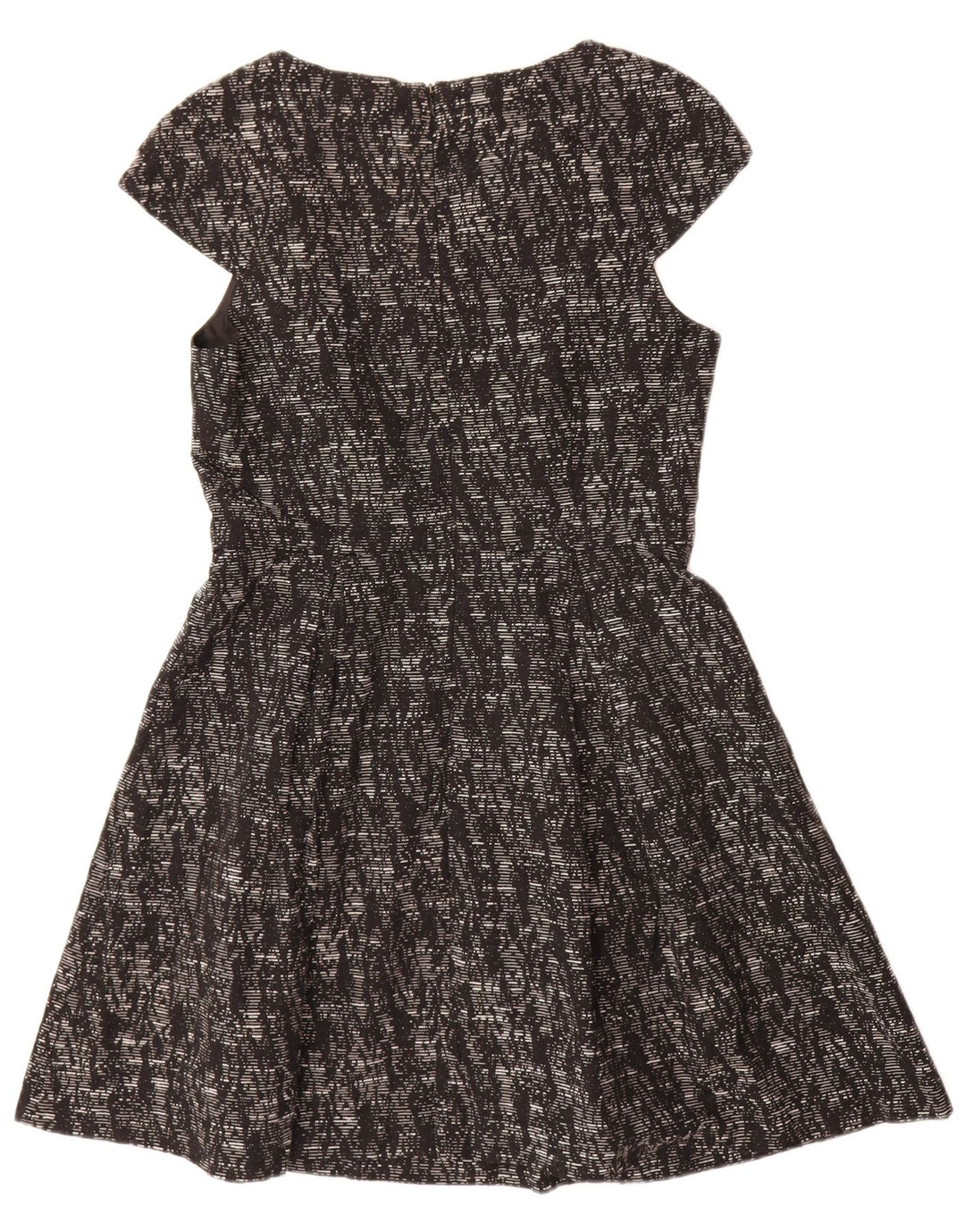 Oasis Vestido acampanado para mujer UK 44 Viscosa moteada negra mediana