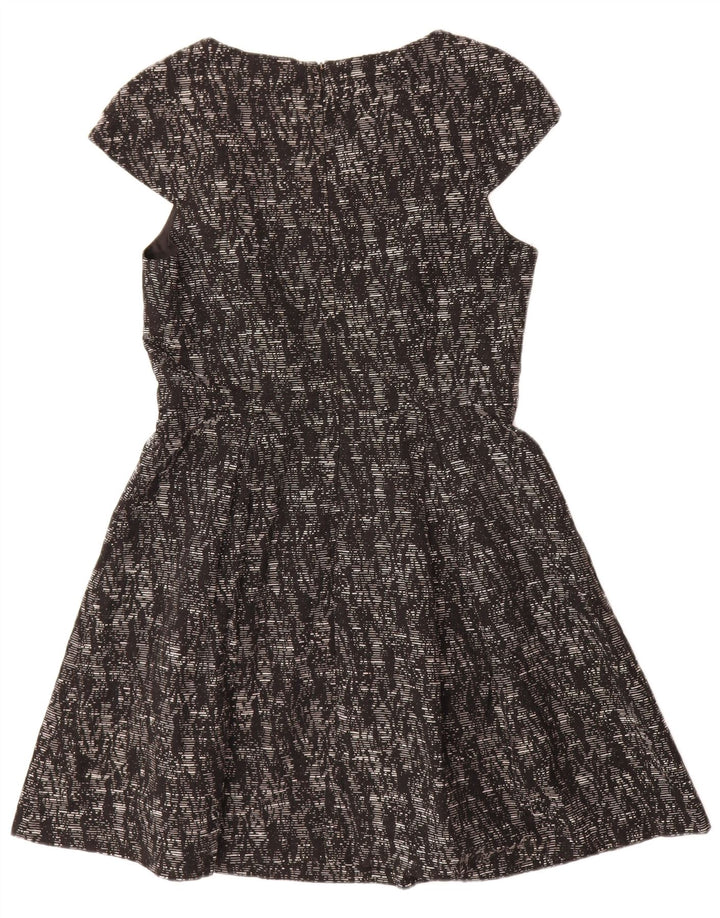 Oasis Vestido acampanado para mujer UK 44 Viscosa moteada negra mediana
