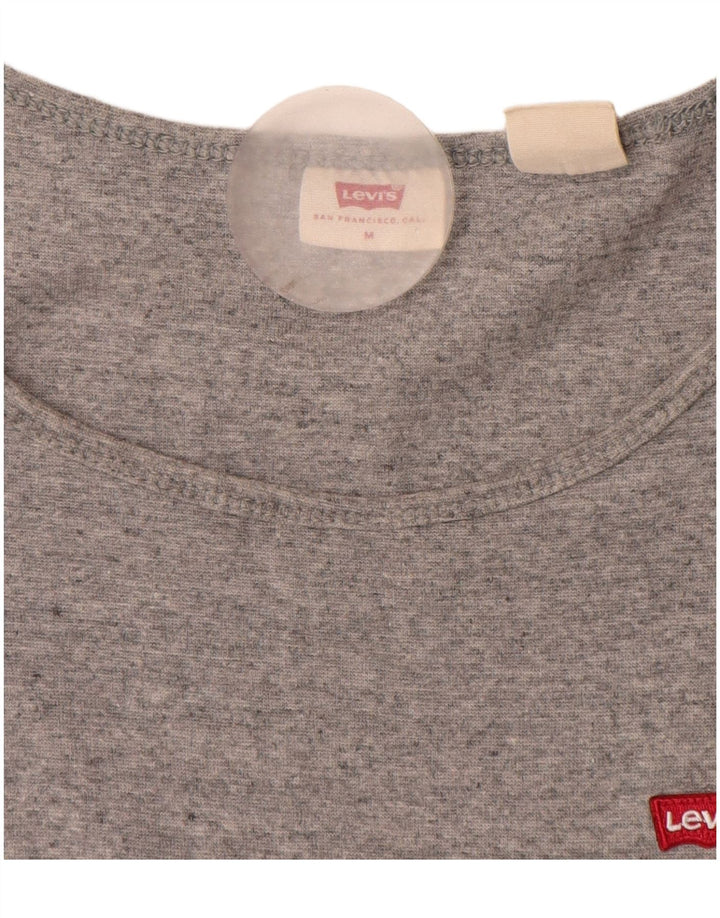 Levi's Camiseta para mujer Top UK 12 Algodón moteado gris medio
